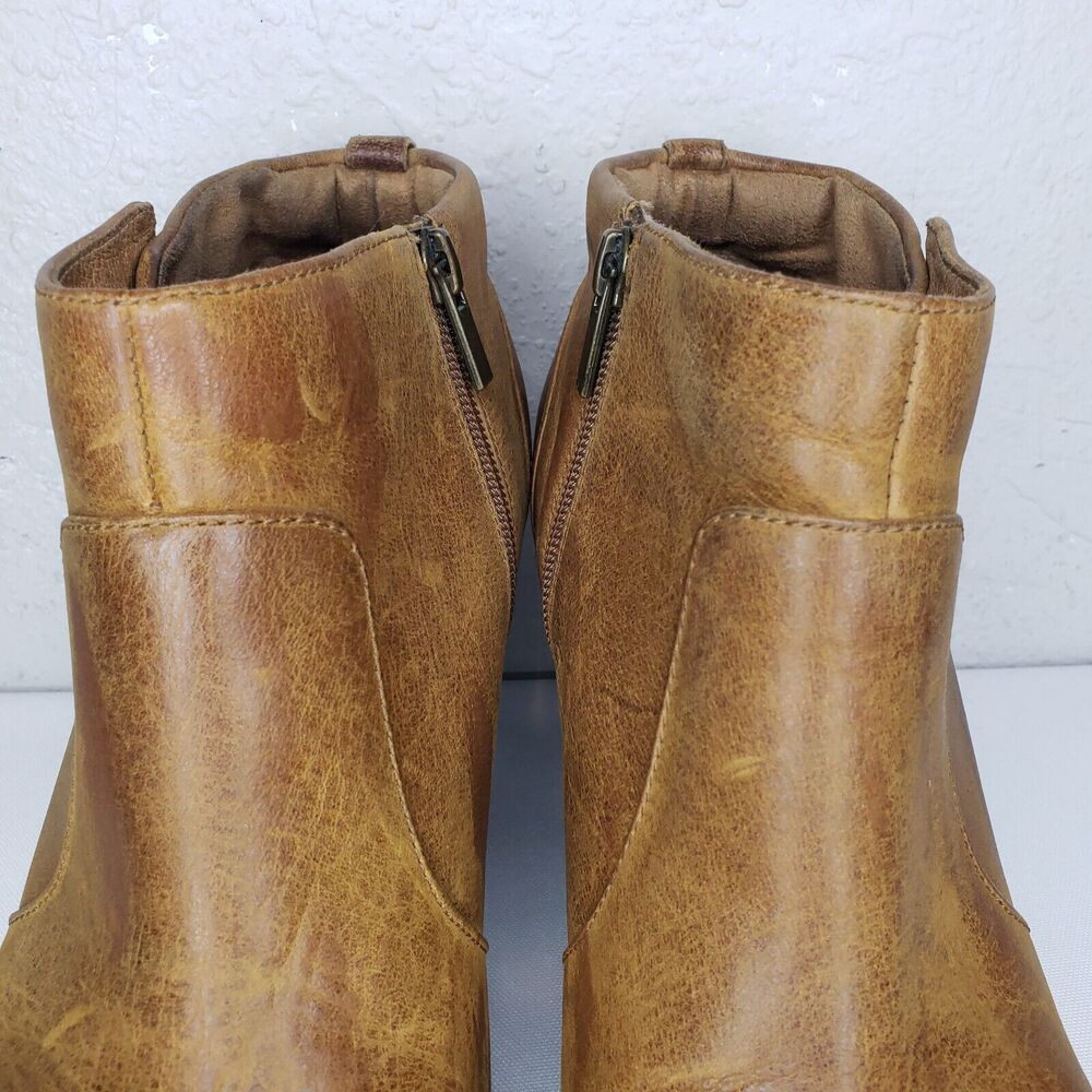 Clarks Indigo Women’s Distressed Brown Leather Ankle Boots Heels Sz US 11M - Picture 7 of 14